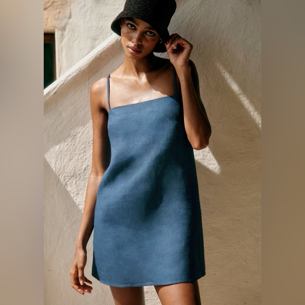 Sezane Josiana Dress Midnight Blue - Size 38